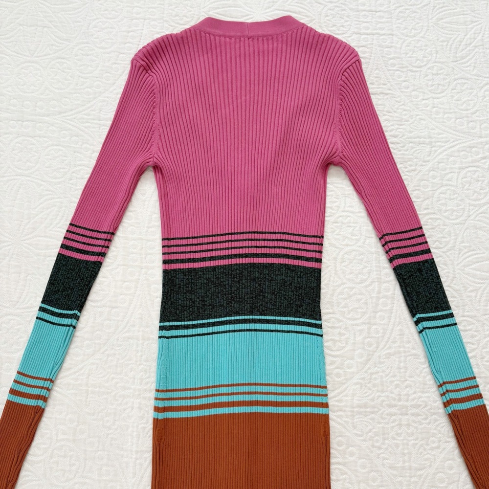 STAUD Shoko Striped Sweater Dress, Sz M - Picture 4 of 11